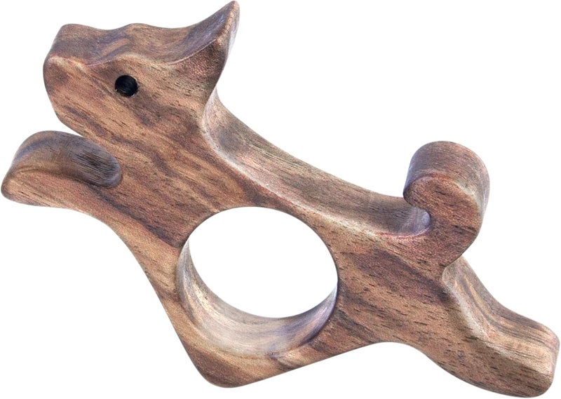 WACANTIC Walnut Dog Book Page Holder - Smooth Finish Wood for Reading, Ideal Reader Gifts for Book Lovers & Literary Women (Large) - Image 1